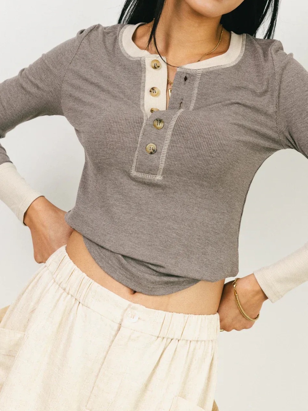 [New] Bohme Elise Ribbed Top in Brown